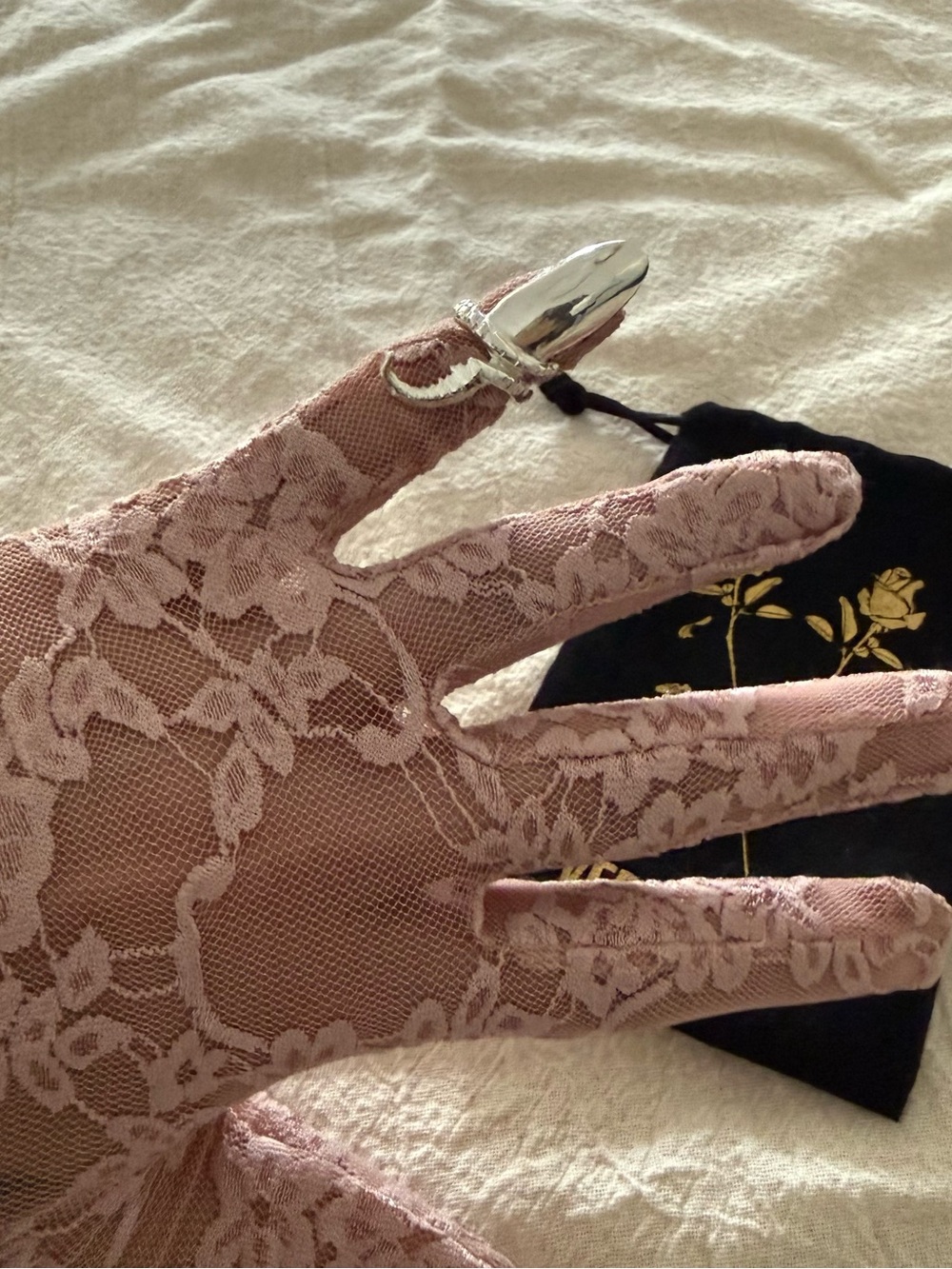 Verameat Sterling Silver Nail Art Spine Ring
